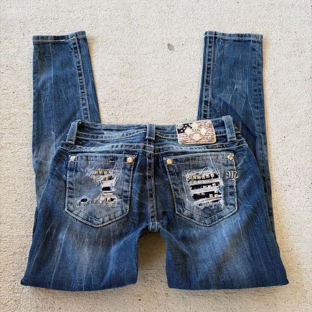 Miss Me Low Rise Studded Skinny Jeans Y2K size 28
